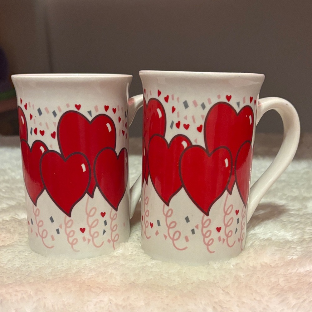 The cutest Vintage Love Heart Ceramic Mugs - valentines anniversary